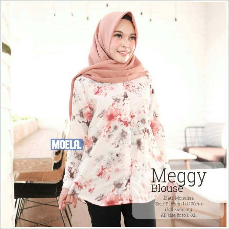 KEMEJA MONALISA MOTIF BUNGA_BUNGA PAKAIAN WANITA PANJANG