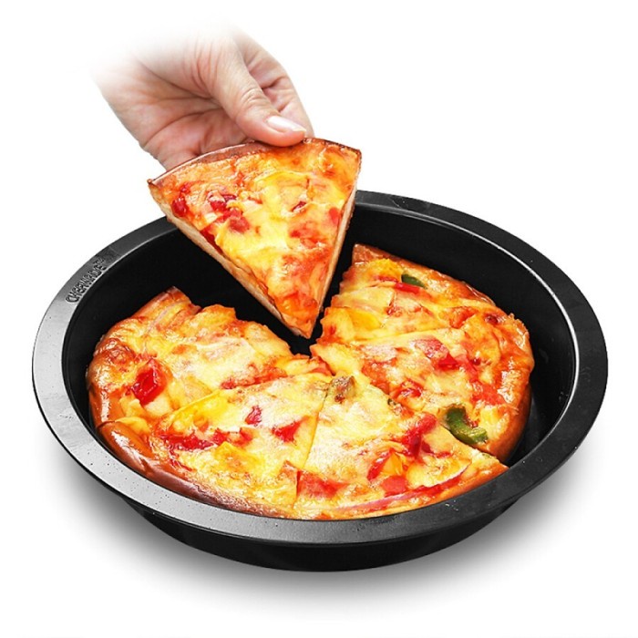 Chefmade WK9701 S - Loyang Pizza Anti Lengket / Pizza Pan 23cm Black/ loyang pizza