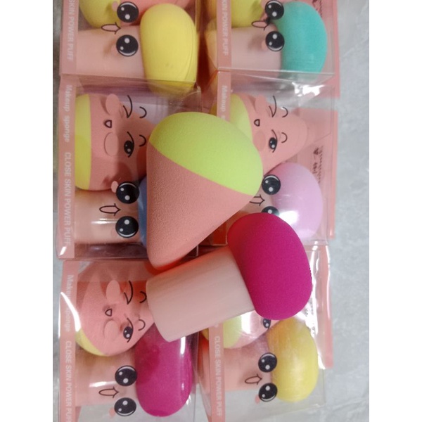 SPONGE BEAUTY SPONGE MAKE UP MURAH 2PCS JAMUR DAN TELUR (xindilai)