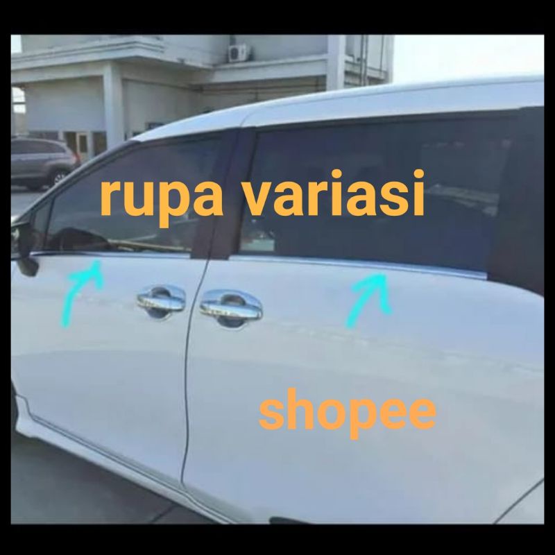 lis kaca samping pelipit pintu mobil toyota sienta chrome tempel