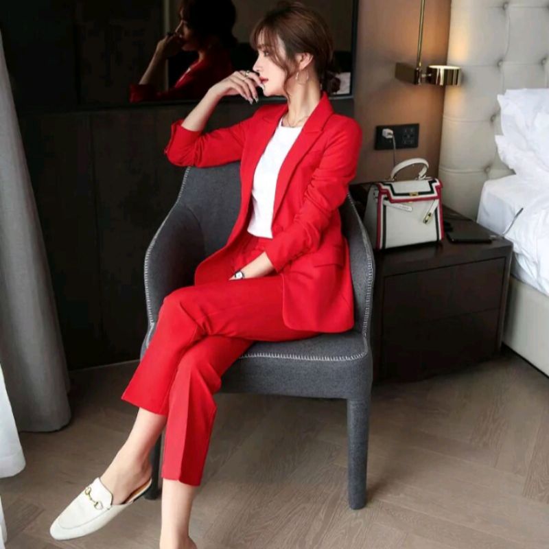 Setelan Jas Wanita Terbaru Korean Style/Jas Wanita Korea/Jas Wanita Blazer