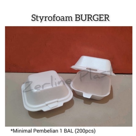 Styrofoam BURGER / Gabus Makanan - Lunch Box @±200pcs