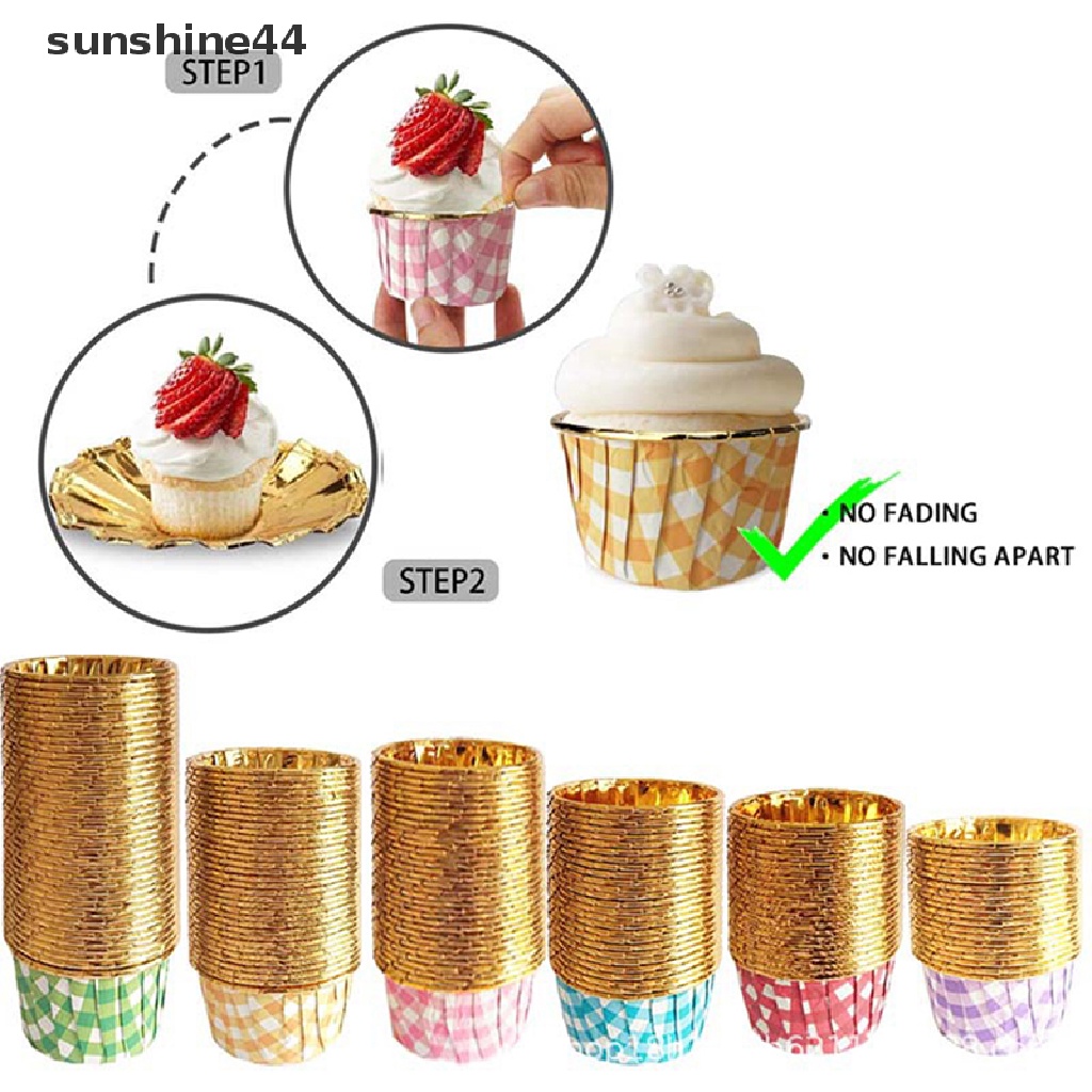 Sunshine 50pcs Cetakan cupcake / muffin Bahan Kertas