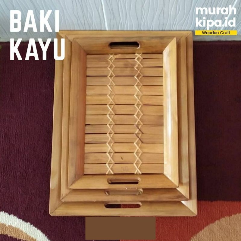 Alat dapur / Baki Kayu Bambu / Nampan Kayu (1 set)