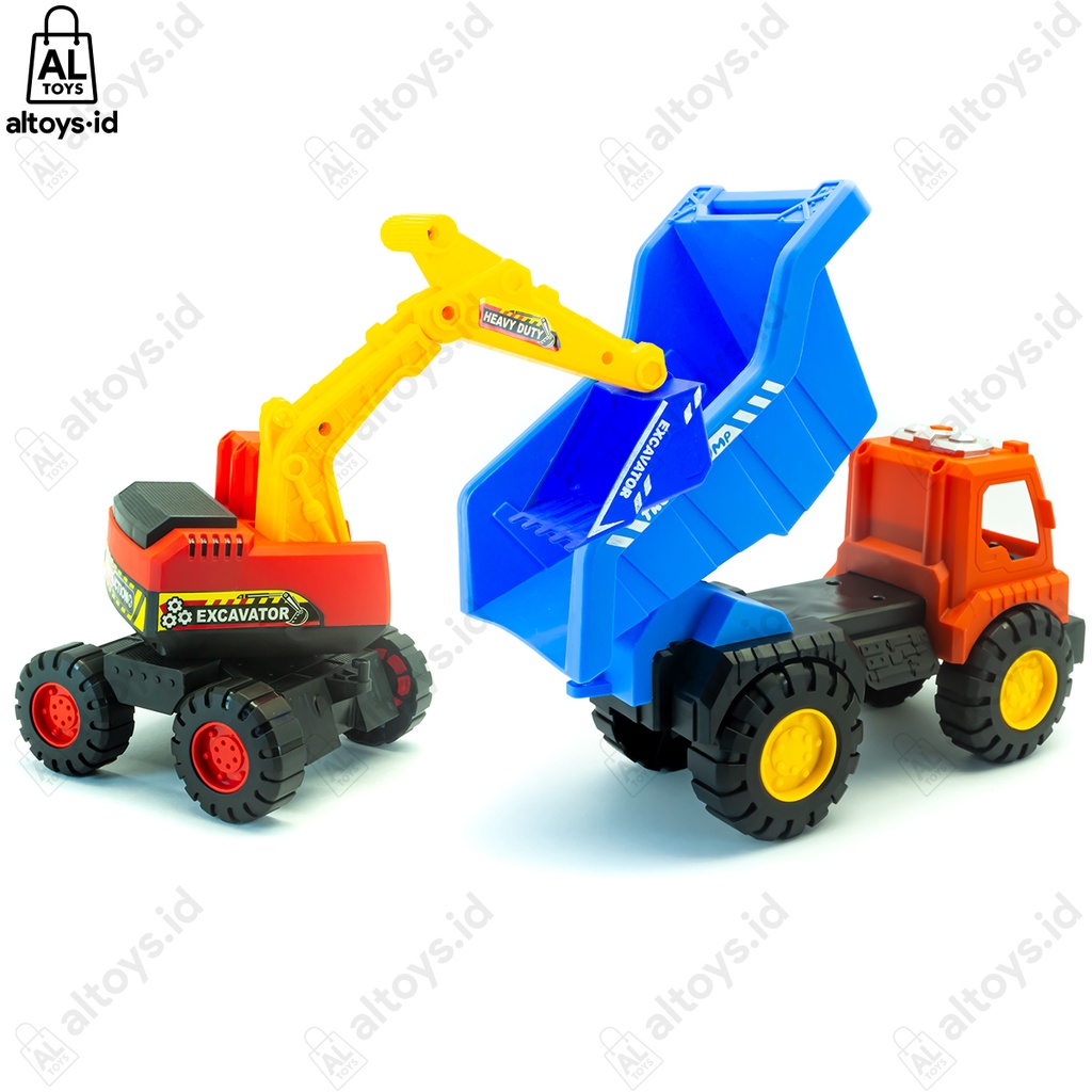 Mobil Dump Truck dan Excavator Konstruksi Set isi 2pcs Truck Series AK105