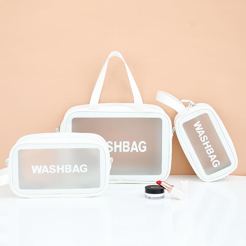 Tas Kosmetik Transparan Washbag Anti Air / Tas Travel Toiletry Bag Waterproof  - Pouch Make Up Toiletries - Tas Sabun Peralatan Mandi Travel