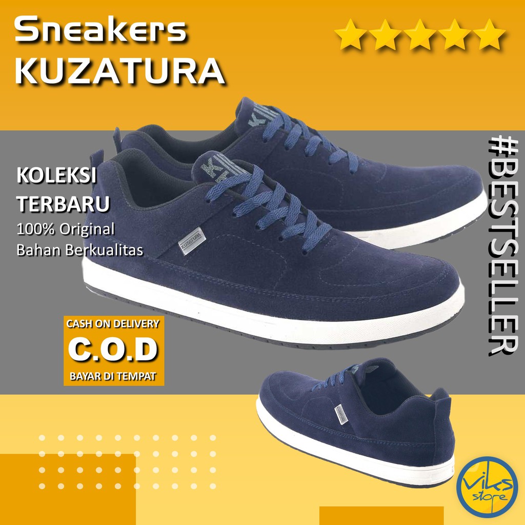 Sepatu Sneakers Pria Cowok Tali Style Casual Unisex Distro Kuzatura Suede Lokal Premium Elegan