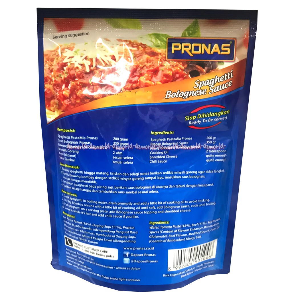 Pronas Saus Spagheti Bolognese 150gr Spageti Bolognase Sauce  Saos Untuk Pasta Mie Mi Spageti Bolones