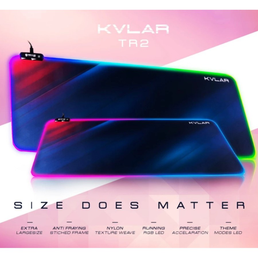 Mousepad Rexus Kvlar TR2 TR 2 XL - RGB Gaming - Speed Edition -Garansi