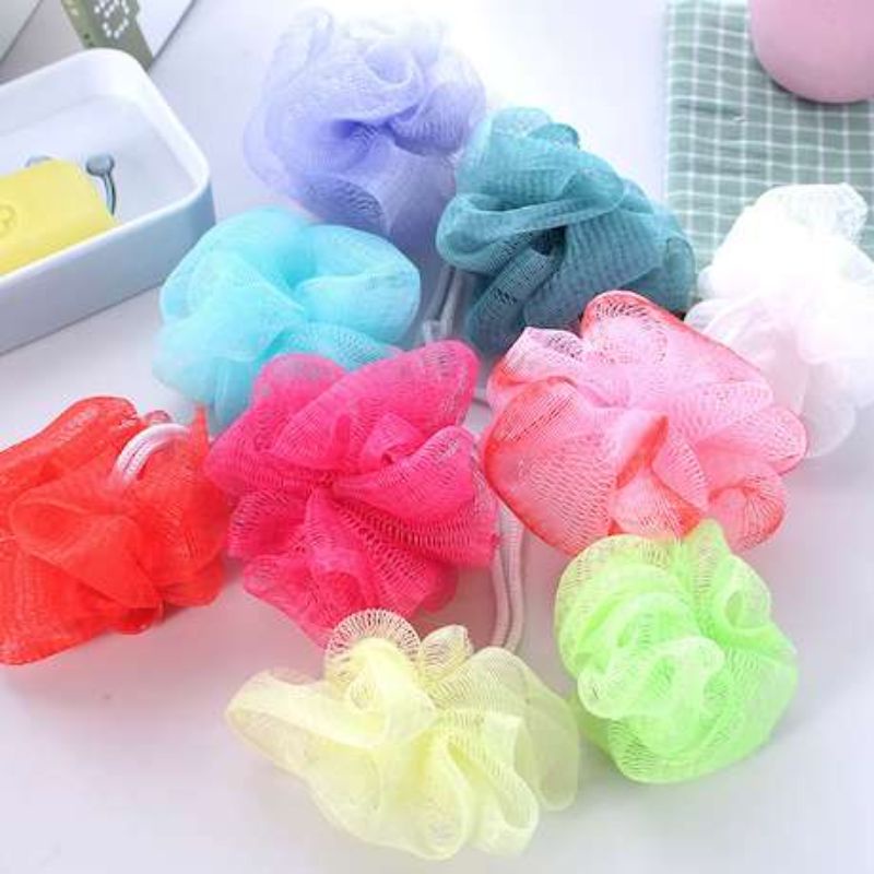 SHOWER PUFF Bath Sponge mini Jaring Sikat Badan bath ball Spons Sabun Mekar Soap Bubble spons mandi