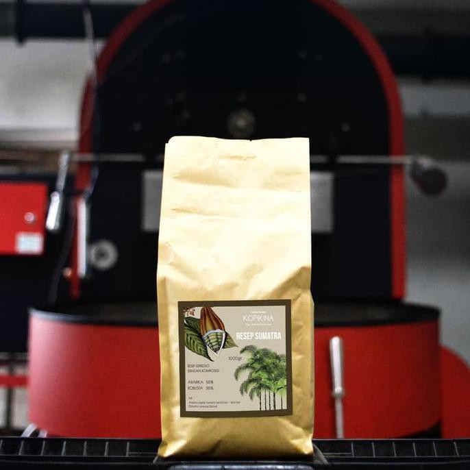 

Espresso Blend Kopikina - 50% Arabica 50% Robusta - Biji Kopi - 1 kg - Biji Kopi, Putih