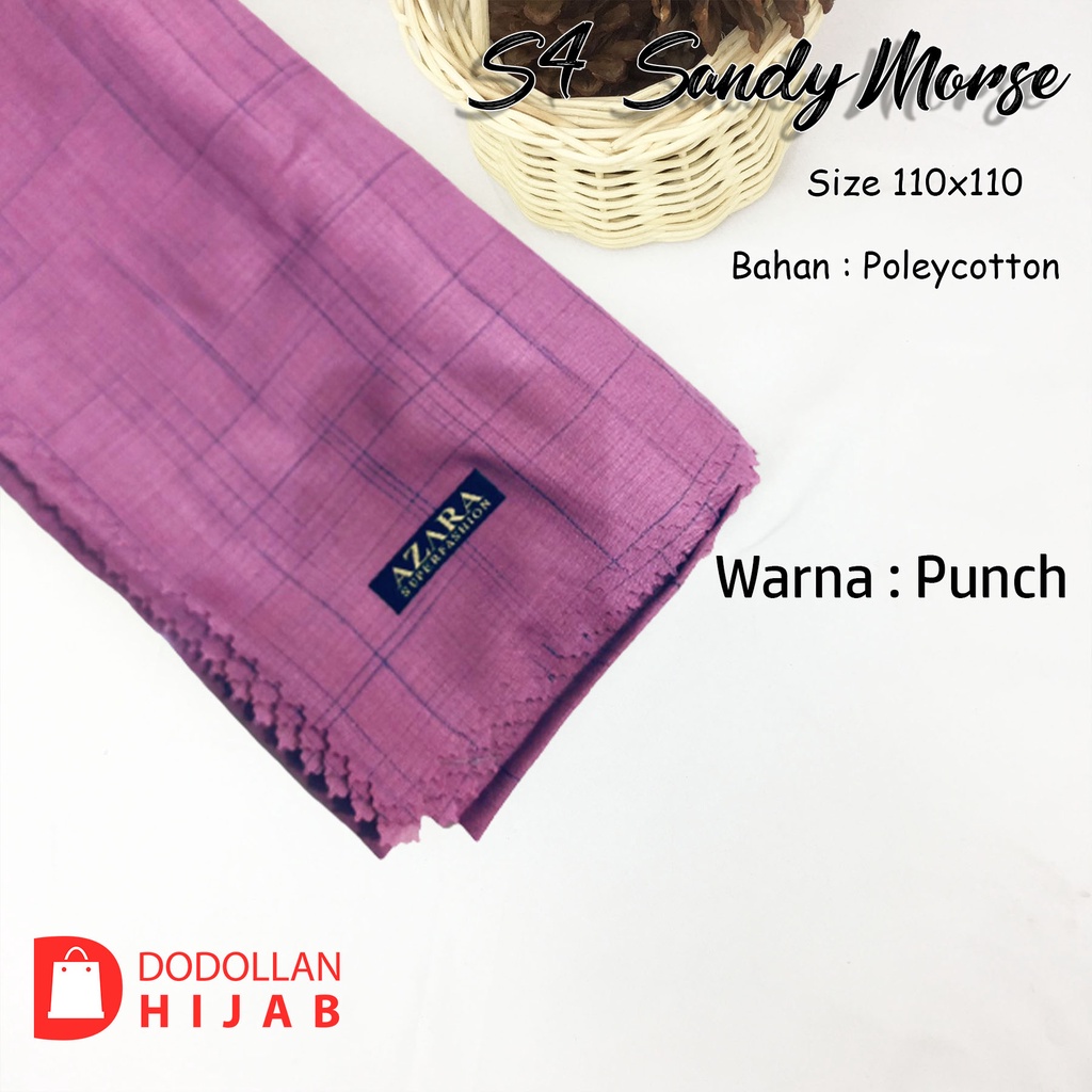 Jilbab Hijab Segiempat Voal Waffle Laser Cutting Segitmpat Sandi Morse LC-Punch