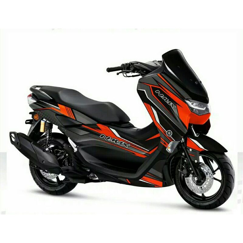 Decal Nmax New Hitam garisan merah