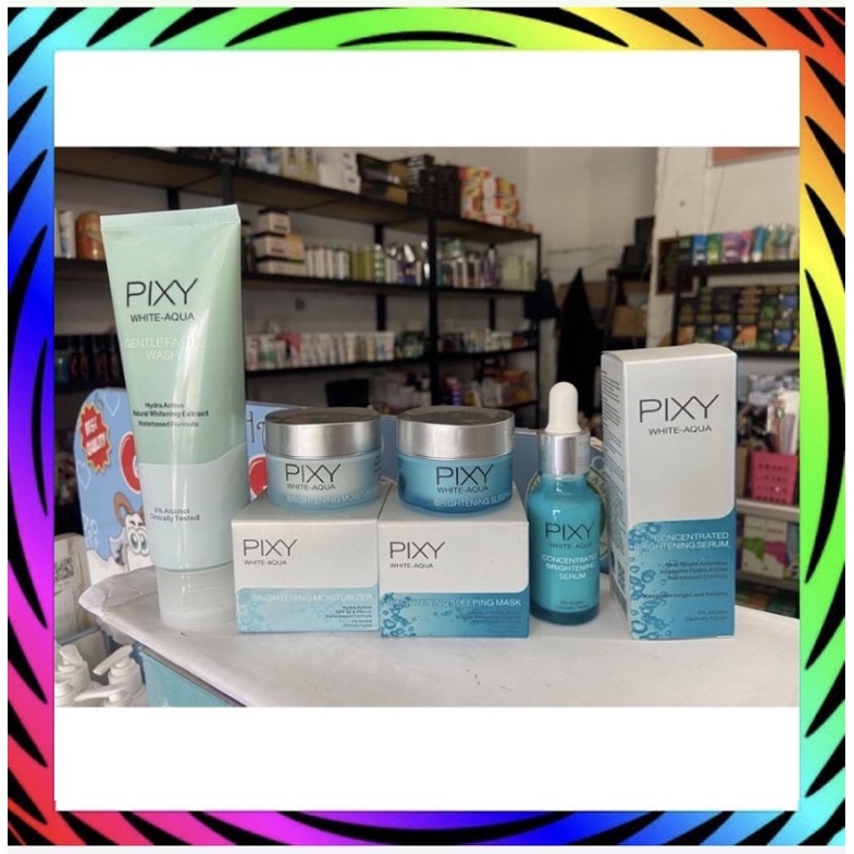 paket lengkap 4in1 pixy brightening -- pixy white aqua paket komplit 4in1