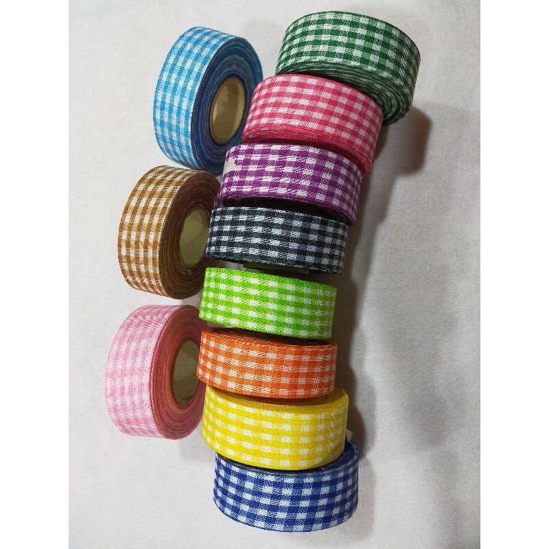 

Pita kotak 1 inch per roll /Pita bunga isi 25yard