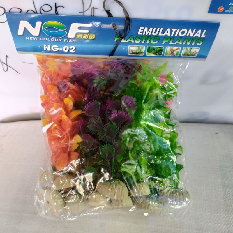tanaman hias plastik aquarium aquascape 18cm isi 10pcs
