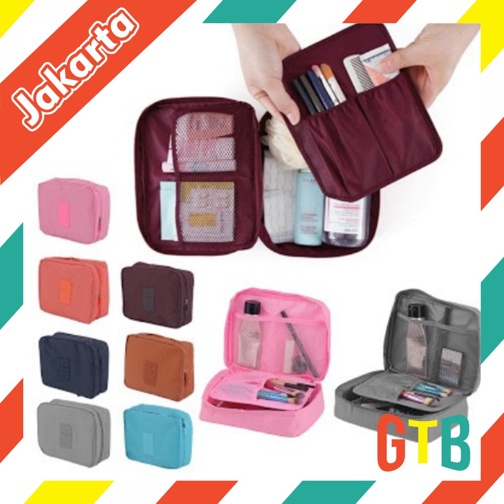 ❤️GTB❤️ W053 Tas Kosmetik Multi Fungsi Cosmetik Pouch Make Up Monopoly Makeup Import Murah Batam Cod