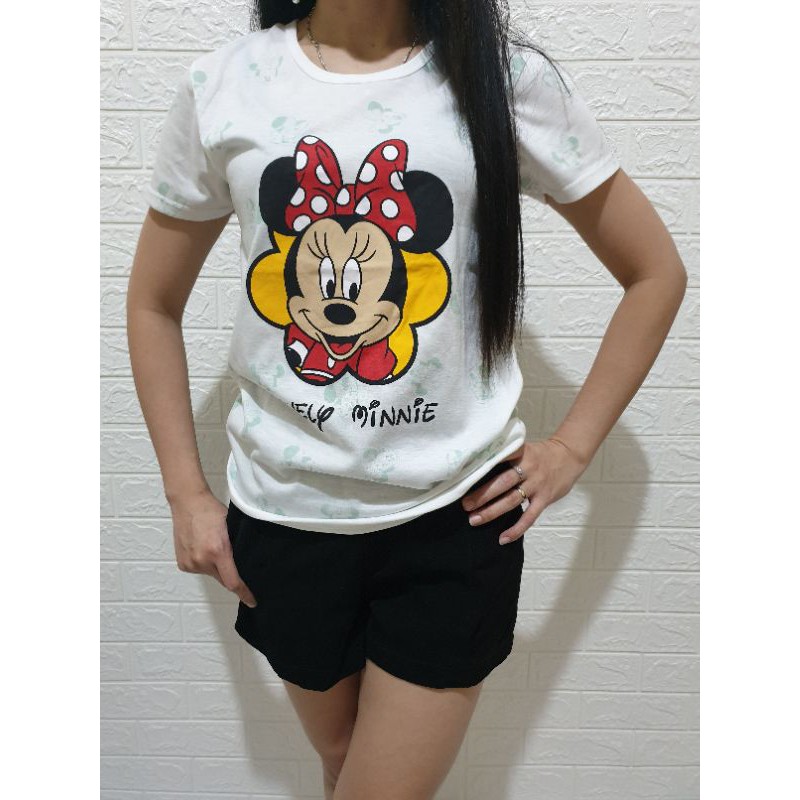 kaos katun wanita lucu minnie pita