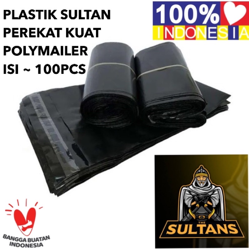 1PACK ISI 100PCS PLASTIK HITAM ONLINE SULTAN BAHAN POLYMAILER PEREKAT KUAT PAKET AMAN SETIAP SAAT