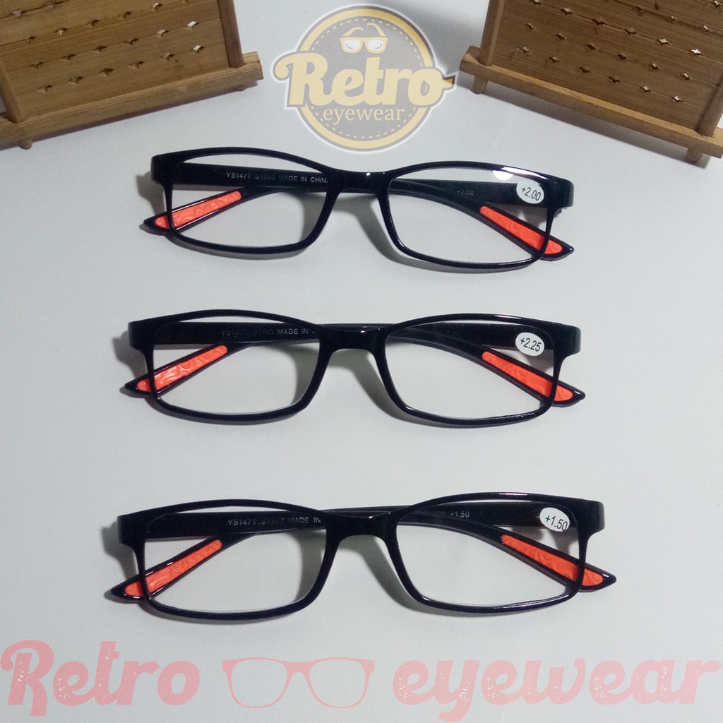 KACAMATA BACA PLUS KACAMATA FASHION PRIA WANITA WARNA - HITAM