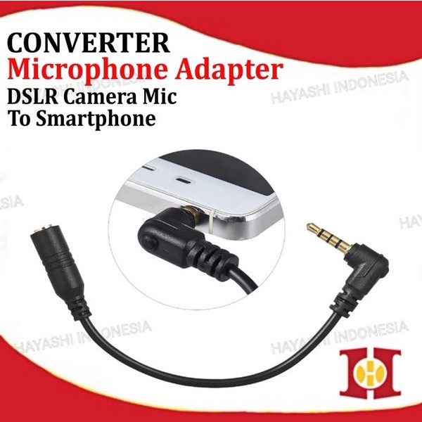 Andoer Kabel Converter Camera Microphone Ke Smartphone TRS to TRRS