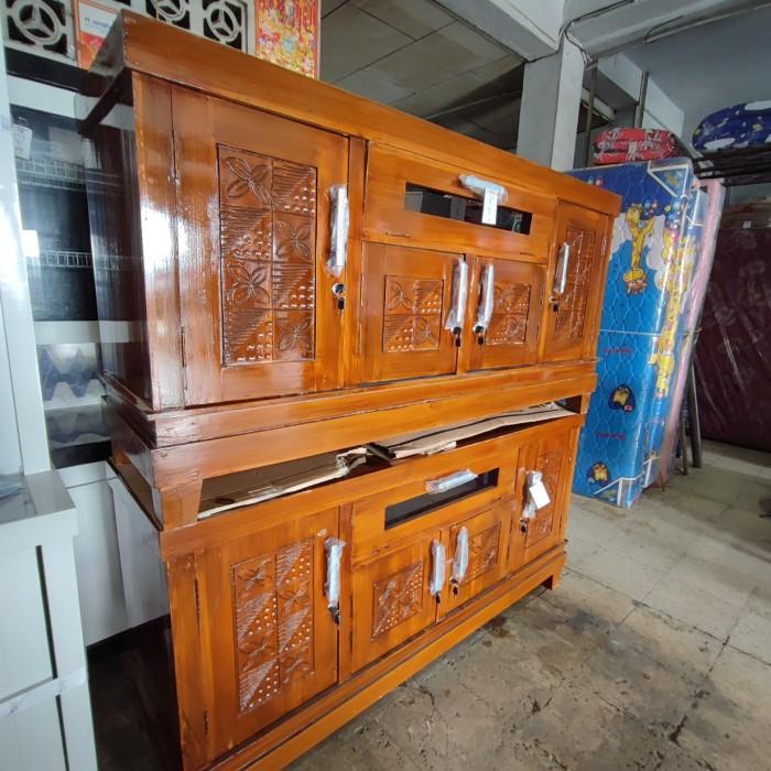 Meja Buffet Tv Kayu Mahoni Rata