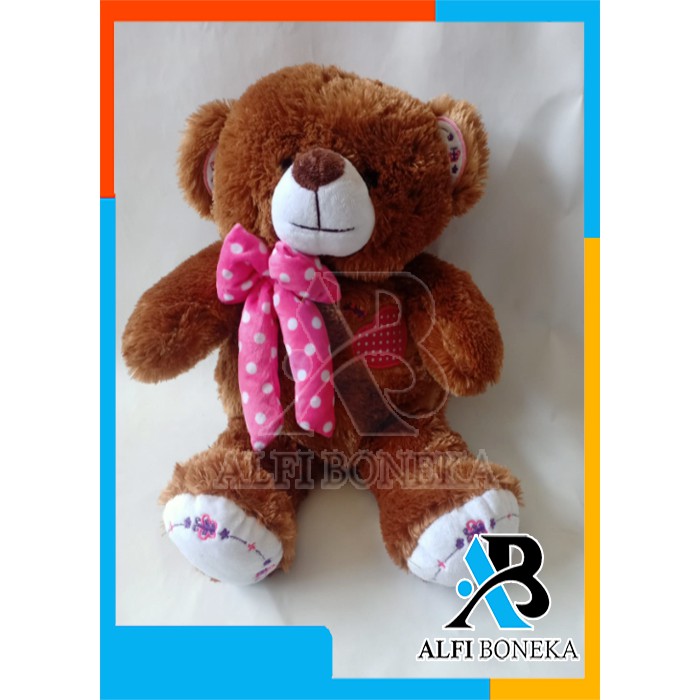 [ BISA BAYAR DI TEMPAT ] Boneka Teddy Bear L Syal Bahan Rasfur - Boneka Mainan Anak Perempuan Murah