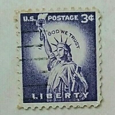 

(AD) Perangko Amerika Serikat 1954 Liberty Issue - Statue of Liberty (1875), Liberty Island, New York City 3cents Used