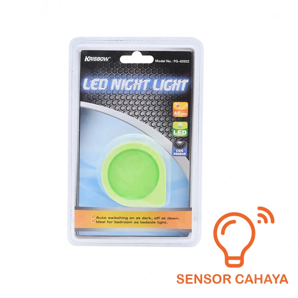 ACE Krisbow Lampu Tidur Led Sensor Cahaya - Hijau