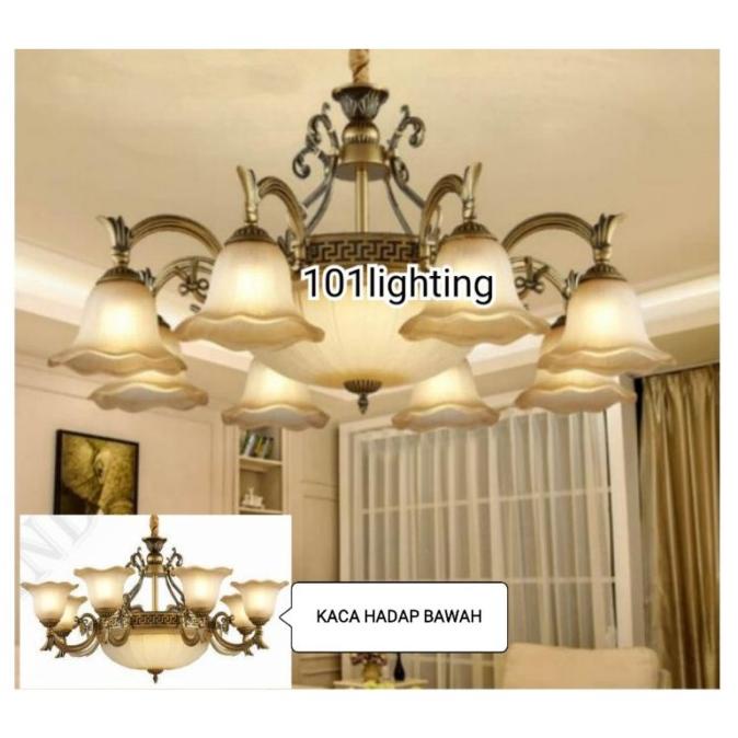 Lampu Gantung Klasik Eropa Ruang Tamu 3083/8+3 Jernathstore