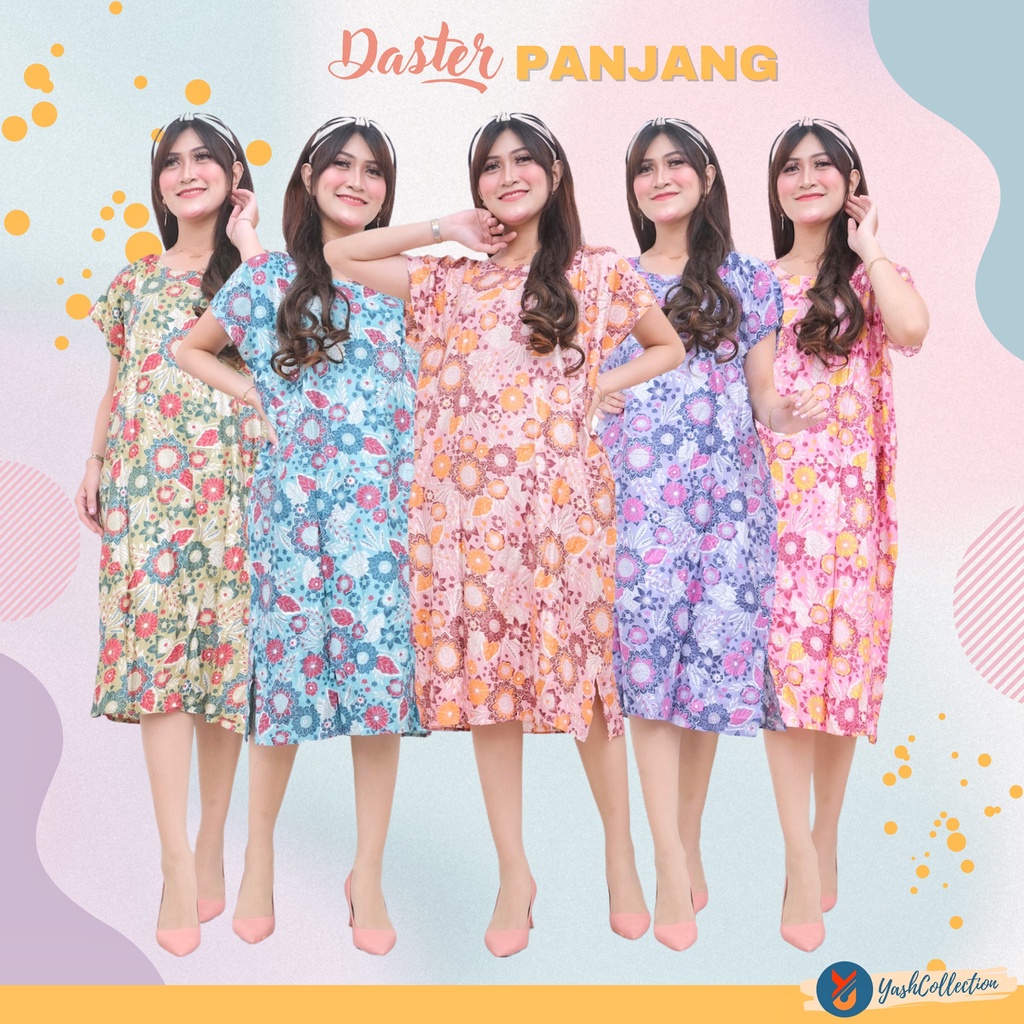 YashCollection Daster Panjang Selutut Daster Kekinian Rayon Fit XL