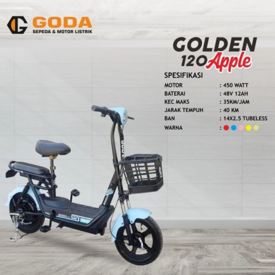 Sepeda listrik Goda Apple 120 belanja anak remaja dewasa 48v
