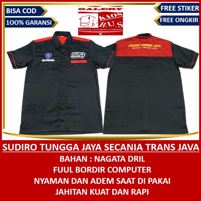 KEMEJA BAJU BUS MANIA BISMANAI  STJ SUDIRO TUNGGA JAYA SCANIA TRANS JAVA