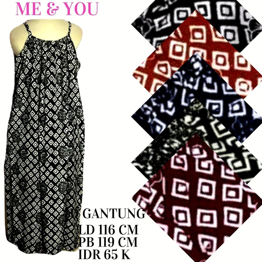 Daster Batik Huza3 Gantung Santung Adem 5 Varian Warna Murah