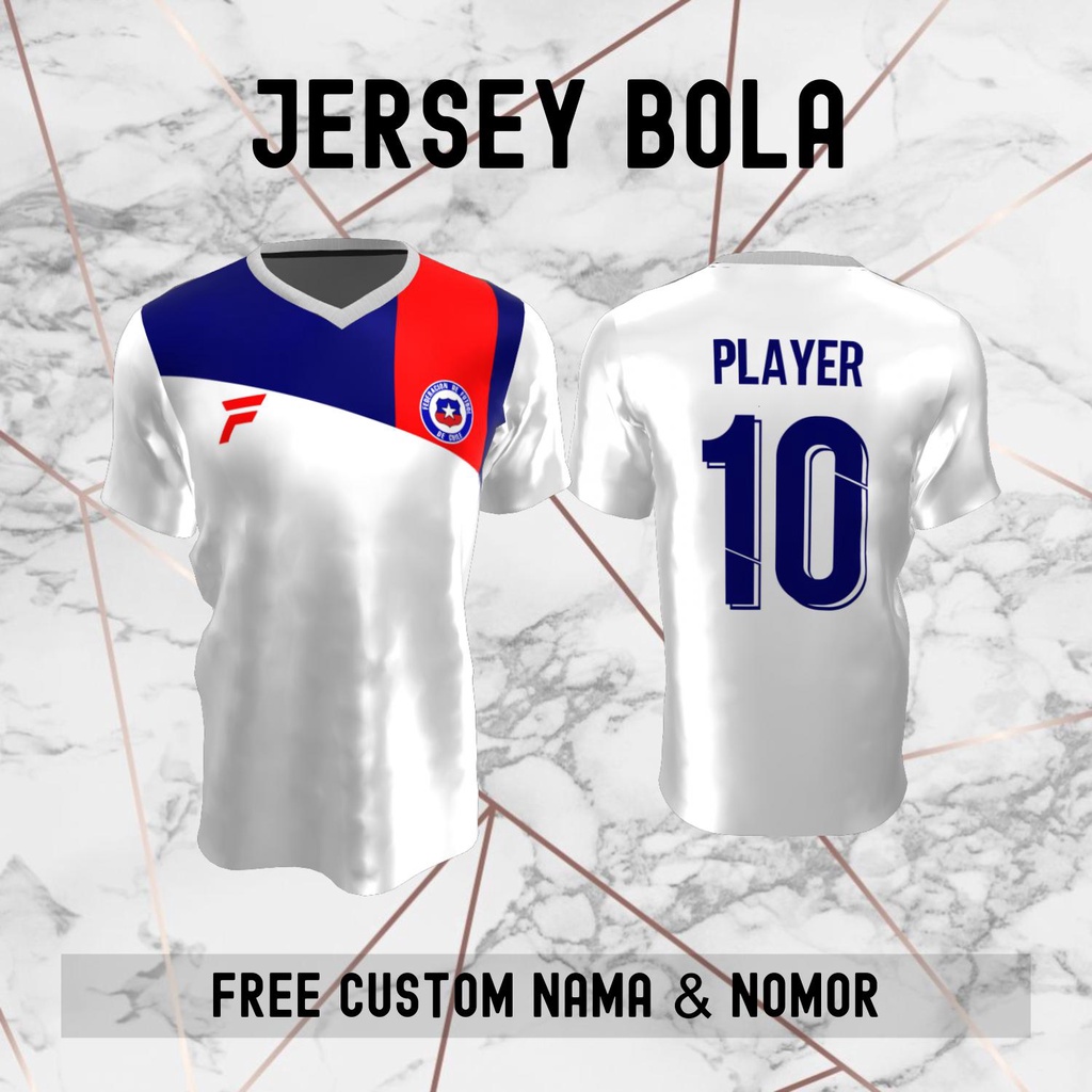 Jersey Chile Timnas Negara Bola Baju Kaos Custom Nama dan Nomor Punggung - 95