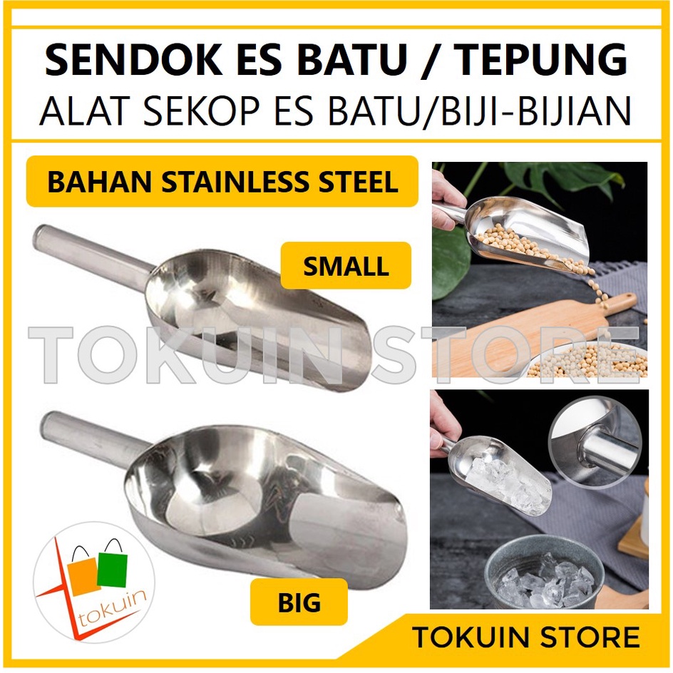 Sekop Sendok Es Skop Es Batu Serokan Tepung Biji Kopi Beras Stainless