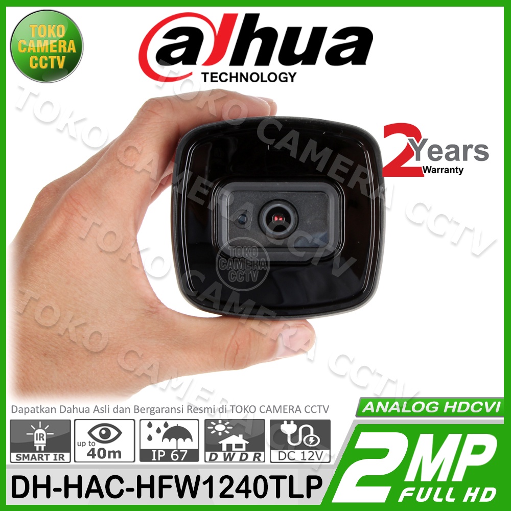 KAMERA CCTV OUTDOOR 2MP DAHUA HAC-HFW1240TLP HDCVI 1080p CAMERA CCTV