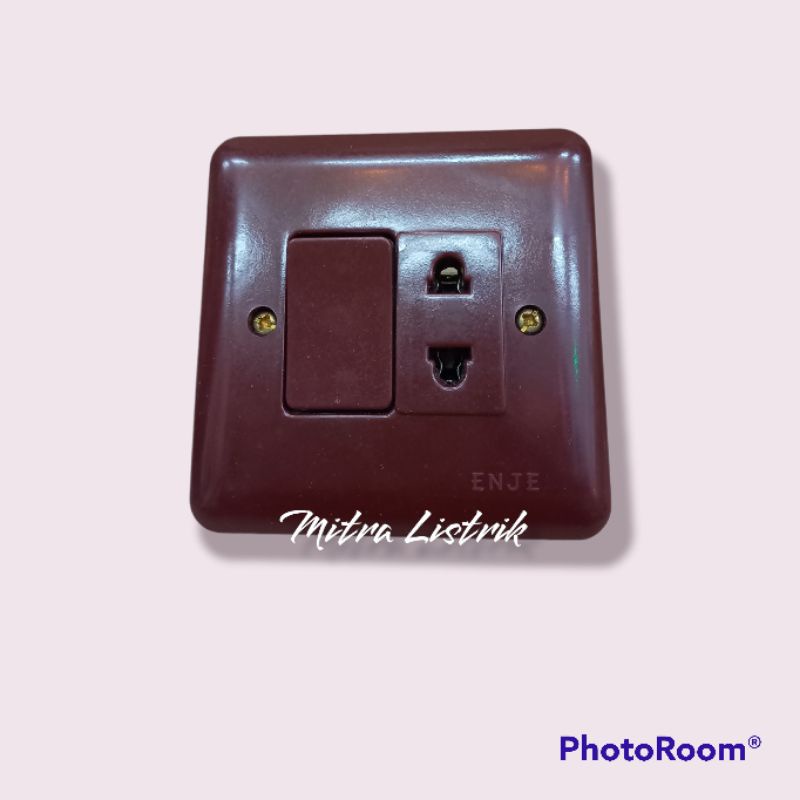 STOP KONTAK + SAKLAR ENGKEL TANAM INBOW BOBOK TEMBEK  ENJE  1104U MAROON