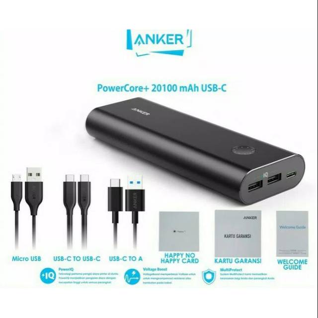 Anker PowerCore+ 20100 Power Bank 20100 Mah USB - C Black [ A1371611 ]