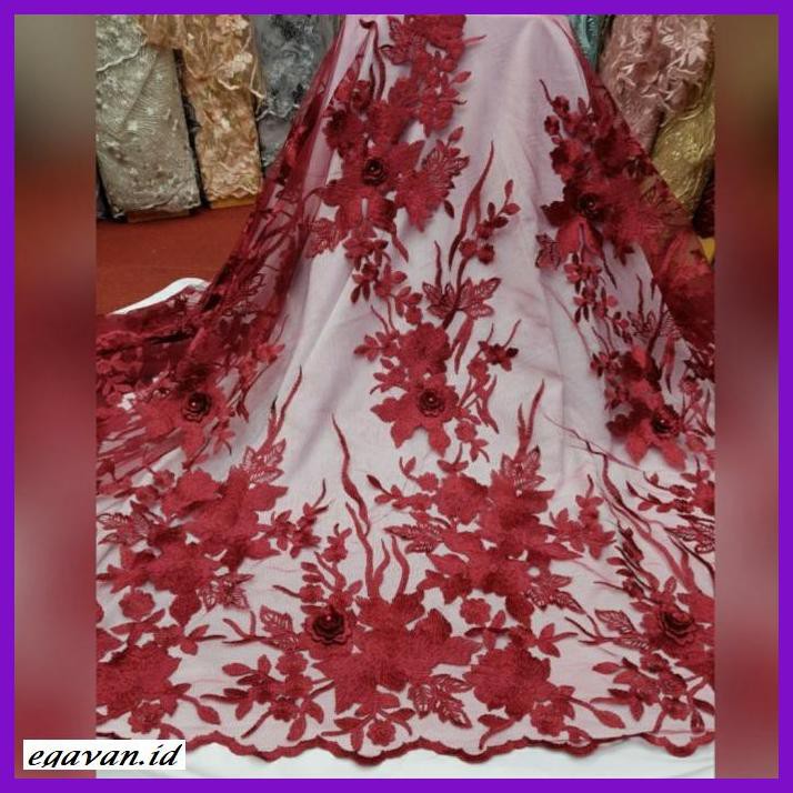 Kebaya Brukat Kain Tile 3d Kain Brokat 3d Bunga Timbul Tulle 3d Kain Tille Tule Elviana Shopee Indonesia