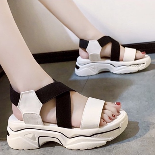 TBIG [COD] Sandal Wedges Tali Wanita HAISTRAP Import Korea Style Santai Wanita Remaja