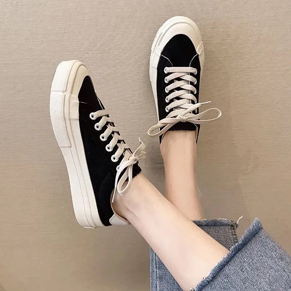 Sneakers Canvas Wanita  Sepatu Cewek Sepatu Warna dengan Model Terbaru Trendy dan Elegan Sepatu Kanvas Wanita Modern Indah