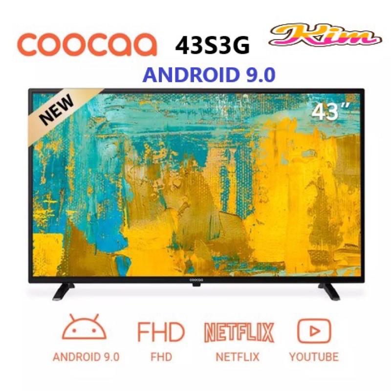 COOCAA LED TV 43 inch 43S3G SMART ANDROID 9 FHD WIFI NETFLIX New Seri