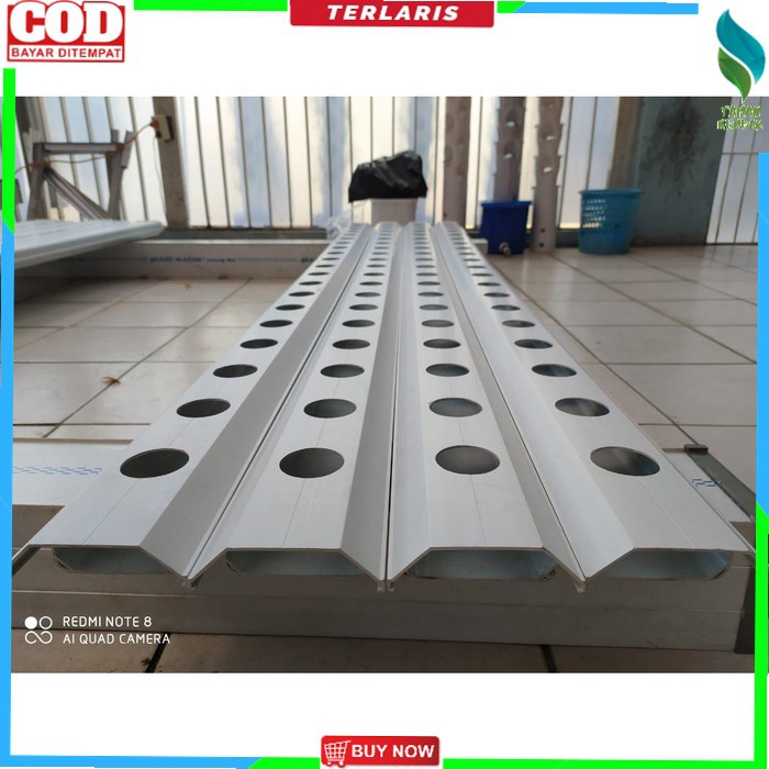 Hidroponik Gully Trapesium 2 METER Peralatan Berkebun Alat Peralatan Hidroponik Kit WICK TALANG AIR