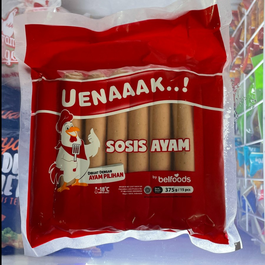 BELFOODS UENAK SOSIS AYAM 375GR ISI 15