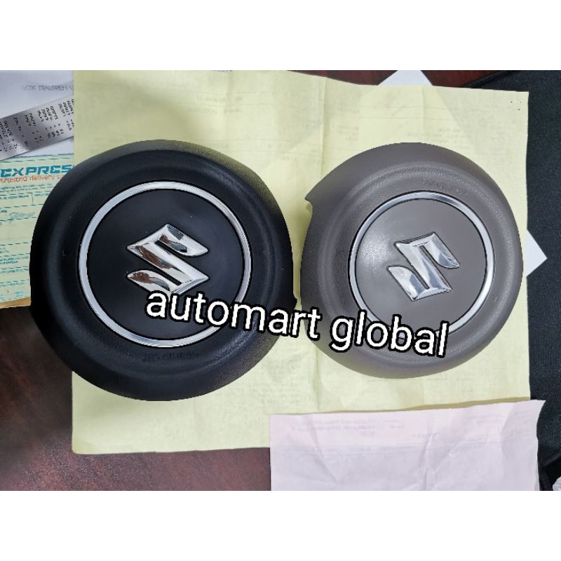 cover airbag suzuki all new ertiga original black/cream berikut logo