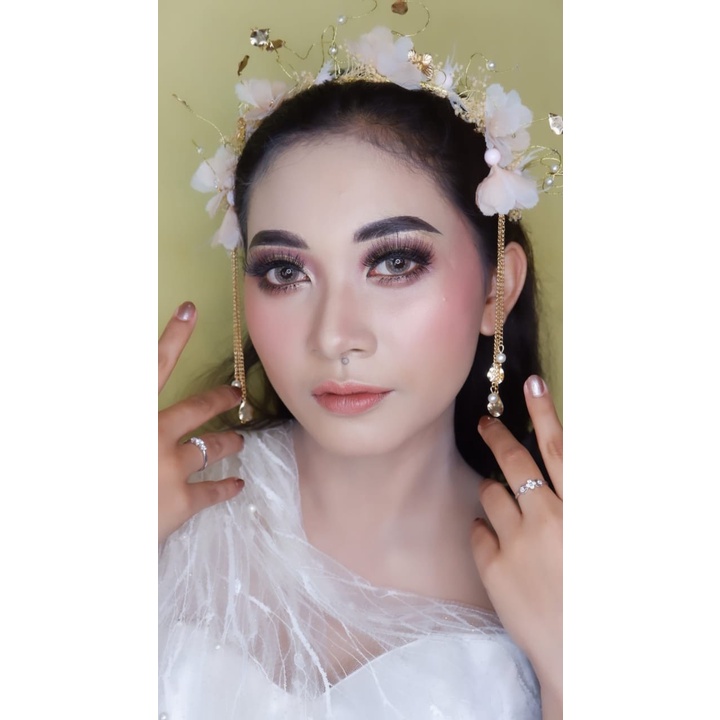 Cotton Headpiece - Set Mahkota Anting - Aksesoris Pengantin Bridesmaid _ Bridal Crown