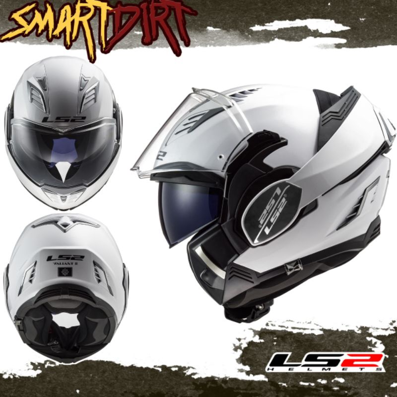 HELM MOTOR LS2 FF900 VALIANT 2 SOLID WHITE HELM DUAL LS2 VALIANT ORI