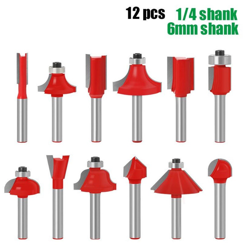 Mata Profil Router Bits Timmer Bits set 12pcs Kotak Box set Kayu