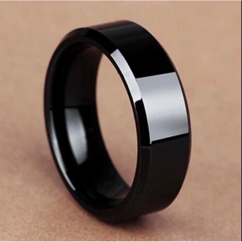 Cincin Titanium Warna Hitam Polos